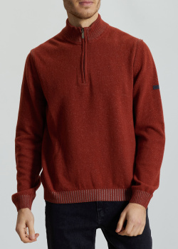 Вовняний светр Monte Carlo теракотового кольору, фото